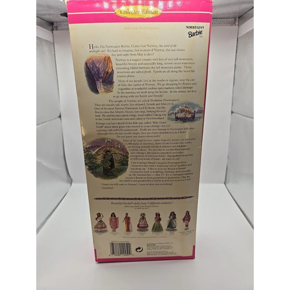 Norwegian Barbie Doll #14450 1995 Dolls Of The World Collector Edition GUC‎